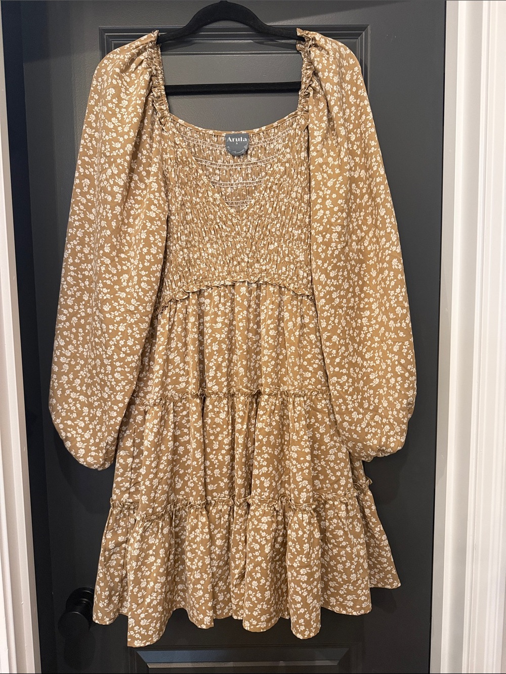 Arula Women’s Smocked Tan Dress
